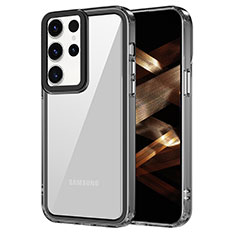 Silikon Schutzhülle Rahmen Tasche Hülle Durchsichtig Transparent AC1 für Samsung Galaxy S24 Ultra 5G Schwarz