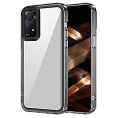 Silikon Schutzhülle Rahmen Tasche Hülle Durchsichtig Transparent AC1 für Xiaomi Redmi Note 11 Pro 4G Schwarz