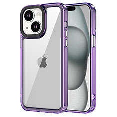 Silikon Schutzhülle Rahmen Tasche Hülle Durchsichtig Transparent AC2 für Apple iPhone 14 Plus Violett