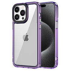Silikon Schutzhülle Rahmen Tasche Hülle Durchsichtig Transparent AC2 für Apple iPhone 14 Pro Violett