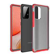 Silikon Schutzhülle Rahmen Tasche Hülle Durchsichtig Transparent für Samsung Galaxy A72 4G Rot