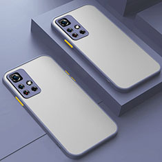 Silikon Schutzhülle Rahmen Tasche Hülle Durchsichtig Transparent für Xiaomi Redmi Note 11 Pro+ Plus 5G Lavendel Grau