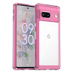 Silikon Schutzhülle Rahmen Tasche Hülle Durchsichtig Transparent J01S für Google Pixel 7 5G Pink