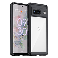 Silikon Schutzhülle Rahmen Tasche Hülle Durchsichtig Transparent J01S für Google Pixel 7 5G Schwarz