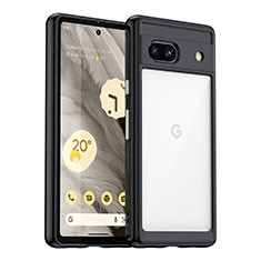 Silikon Schutzhülle Rahmen Tasche Hülle Durchsichtig Transparent J01S für Google Pixel 7a 5G Schwarz