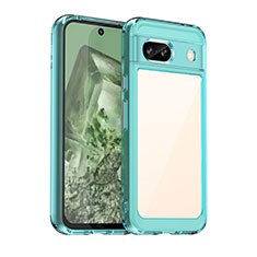 Silikon Schutzhülle Rahmen Tasche Hülle Durchsichtig Transparent J01S für Google Pixel 8a 5G Cyan