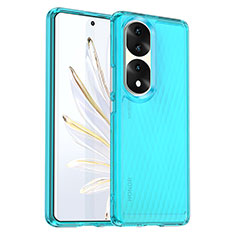 Silikon Schutzhülle Rahmen Tasche Hülle Durchsichtig Transparent J01S für Huawei Honor 70 Pro+ Plus 5G Blau