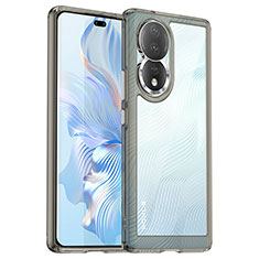 Silikon Schutzhülle Rahmen Tasche Hülle Durchsichtig Transparent J01S für Huawei Honor 80 5G Grau