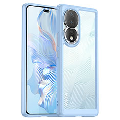 Silikon Schutzhülle Rahmen Tasche Hülle Durchsichtig Transparent J01S für Huawei Honor 80 5G Hellblau