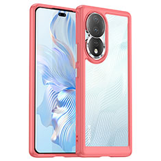 Silikon Schutzhülle Rahmen Tasche Hülle Durchsichtig Transparent J01S für Huawei Honor 80 5G Pink