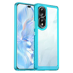 Silikon Schutzhülle Rahmen Tasche Hülle Durchsichtig Transparent J01S für Huawei Honor 80 Pro 5G Blau