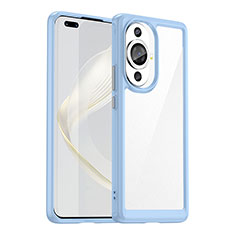 Silikon Schutzhülle Rahmen Tasche Hülle Durchsichtig Transparent J01S für Huawei Nova 11 Pro Hellblau