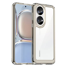 Silikon Schutzhülle Rahmen Tasche Hülle Durchsichtig Transparent J01S für Huawei P50 Grau