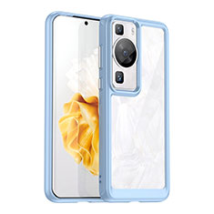 Silikon Schutzhülle Rahmen Tasche Hülle Durchsichtig Transparent J01S für Huawei P60 Hellblau