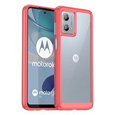 Silikon Schutzhülle Rahmen Tasche Hülle Durchsichtig Transparent J01S für Motorola Moto G53 5G Rot