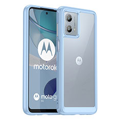 Silikon Schutzhülle Rahmen Tasche Hülle Durchsichtig Transparent J01S für Motorola Moto G53j 5G Hellblau