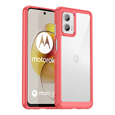 Silikon Schutzhülle Rahmen Tasche Hülle Durchsichtig Transparent J01S für Motorola Moto G73 5G Rot