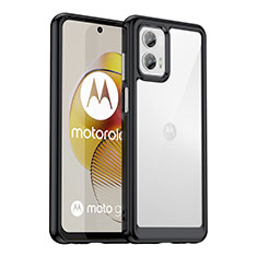 Silikon Schutzhülle Rahmen Tasche Hülle Durchsichtig Transparent J01S für Motorola Moto G73 5G Schwarz