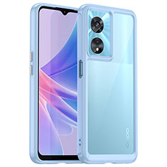 Silikon Schutzhülle Rahmen Tasche Hülle Durchsichtig Transparent J01S für Oppo A1 5G Blau