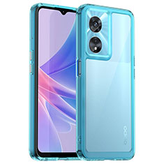 Silikon Schutzhülle Rahmen Tasche Hülle Durchsichtig Transparent J01S für Oppo A1 5G Cyan