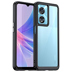 Silikon Schutzhülle Rahmen Tasche Hülle Durchsichtig Transparent J01S für Oppo A1 Pro 5G Schwarz