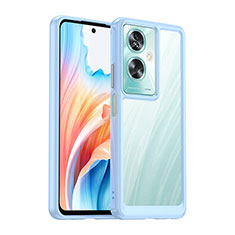 Silikon Schutzhülle Rahmen Tasche Hülle Durchsichtig Transparent J01S für Oppo A2 5G Blau