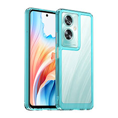 Silikon Schutzhülle Rahmen Tasche Hülle Durchsichtig Transparent J01S für Oppo A2 5G Cyan