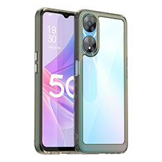 Silikon Schutzhülle Rahmen Tasche Hülle Durchsichtig Transparent J01S für Oppo A58 5G Grau