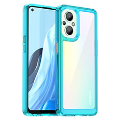 Silikon Schutzhülle Rahmen Tasche Hülle Durchsichtig Transparent J01S für Oppo A96 5G Cyan