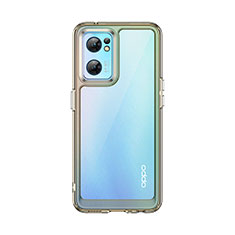 Silikon Schutzhülle Rahmen Tasche Hülle Durchsichtig Transparent J01S für Oppo Find X5 Lite 5G Grau