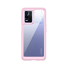 Silikon Schutzhülle Rahmen Tasche Hülle Durchsichtig Transparent J01S für Oppo K9X 5G Rosa