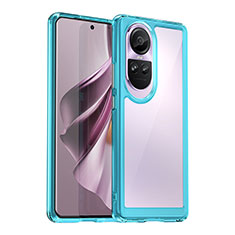 Silikon Schutzhülle Rahmen Tasche Hülle Durchsichtig Transparent J01S für Oppo Reno10 Pro 5G Cyan