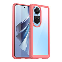 Silikon Schutzhülle Rahmen Tasche Hülle Durchsichtig Transparent J01S für Oppo Reno10 Pro 5G Rot