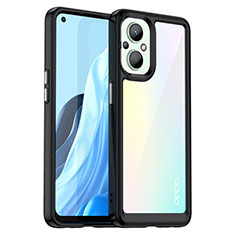 Silikon Schutzhülle Rahmen Tasche Hülle Durchsichtig Transparent J01S für Oppo Reno7 Z 5G Schwarz