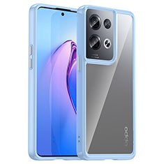 Silikon Schutzhülle Rahmen Tasche Hülle Durchsichtig Transparent J01S für Oppo Reno8 Pro 5G Blau