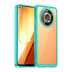 Silikon Schutzhülle Rahmen Tasche Hülle Durchsichtig Transparent J01S für Realme Narzo 60 5G Cyan