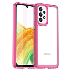 Silikon Schutzhülle Rahmen Tasche Hülle Durchsichtig Transparent J01S für Samsung Galaxy A33 5G Pink