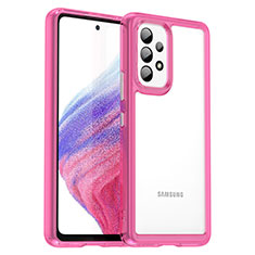 Silikon Schutzhülle Rahmen Tasche Hülle Durchsichtig Transparent J01S für Samsung Galaxy A53 5G Pink