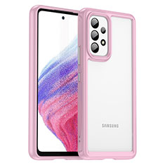 Silikon Schutzhülle Rahmen Tasche Hülle Durchsichtig Transparent J01S für Samsung Galaxy A53 5G Rosa