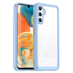 Silikon Schutzhülle Rahmen Tasche Hülle Durchsichtig Transparent J01S für Samsung Galaxy M44 5G Blau