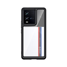 Silikon Schutzhülle Rahmen Tasche Hülle Durchsichtig Transparent J01S für Vivo iQOO 10 5G Schwarz