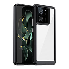 Silikon Schutzhülle Rahmen Tasche Hülle Durchsichtig Transparent J01S für Xiaomi Mi 13T Pro 5G Schwarz