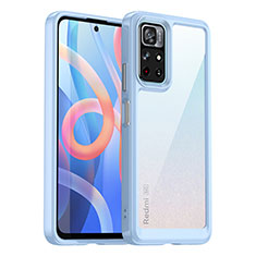 Silikon Schutzhülle Rahmen Tasche Hülle Durchsichtig Transparent J01S für Xiaomi Poco M4 Pro 5G Blau