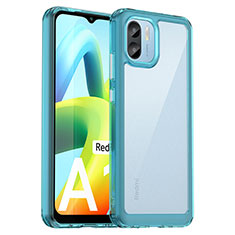 Silikon Schutzhülle Rahmen Tasche Hülle Durchsichtig Transparent J01S für Xiaomi Redmi A2 Hellblau