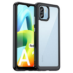 Silikon Schutzhülle Rahmen Tasche Hülle Durchsichtig Transparent J01S für Xiaomi Redmi A2 Schwarz