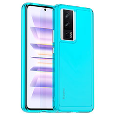 Silikon Schutzhülle Rahmen Tasche Hülle Durchsichtig Transparent J01S für Xiaomi Redmi K60 Pro 5G Hellblau