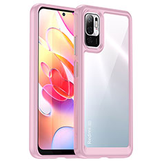 Silikon Schutzhülle Rahmen Tasche Hülle Durchsichtig Transparent J01S für Xiaomi Redmi Note 10 5G Rosa