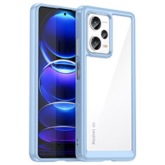 Silikon Schutzhülle Rahmen Tasche Hülle Durchsichtig Transparent J01S für Xiaomi Redmi Note 12 Pro+ Plus 5G Blau