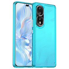 Silikon Schutzhülle Rahmen Tasche Hülle Durchsichtig Transparent J02S für Huawei Honor 80 Pro 5G Blau