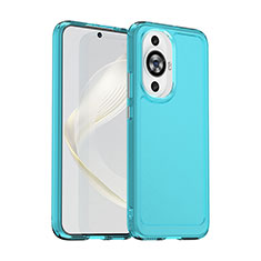 Silikon Schutzhülle Rahmen Tasche Hülle Durchsichtig Transparent J02S für Huawei Nova 11 Blau